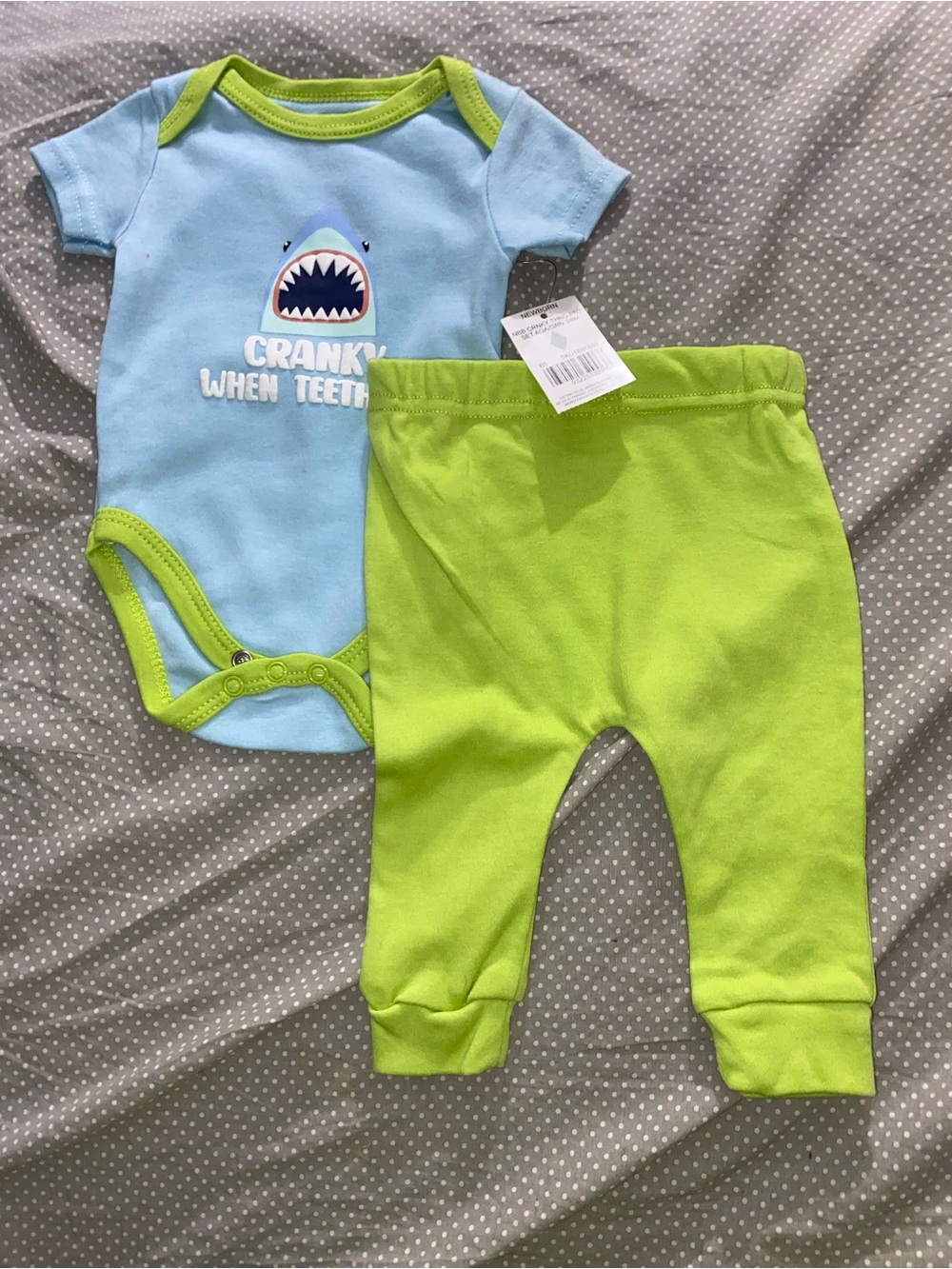 Cranky when Teething Shark One-Piece Set